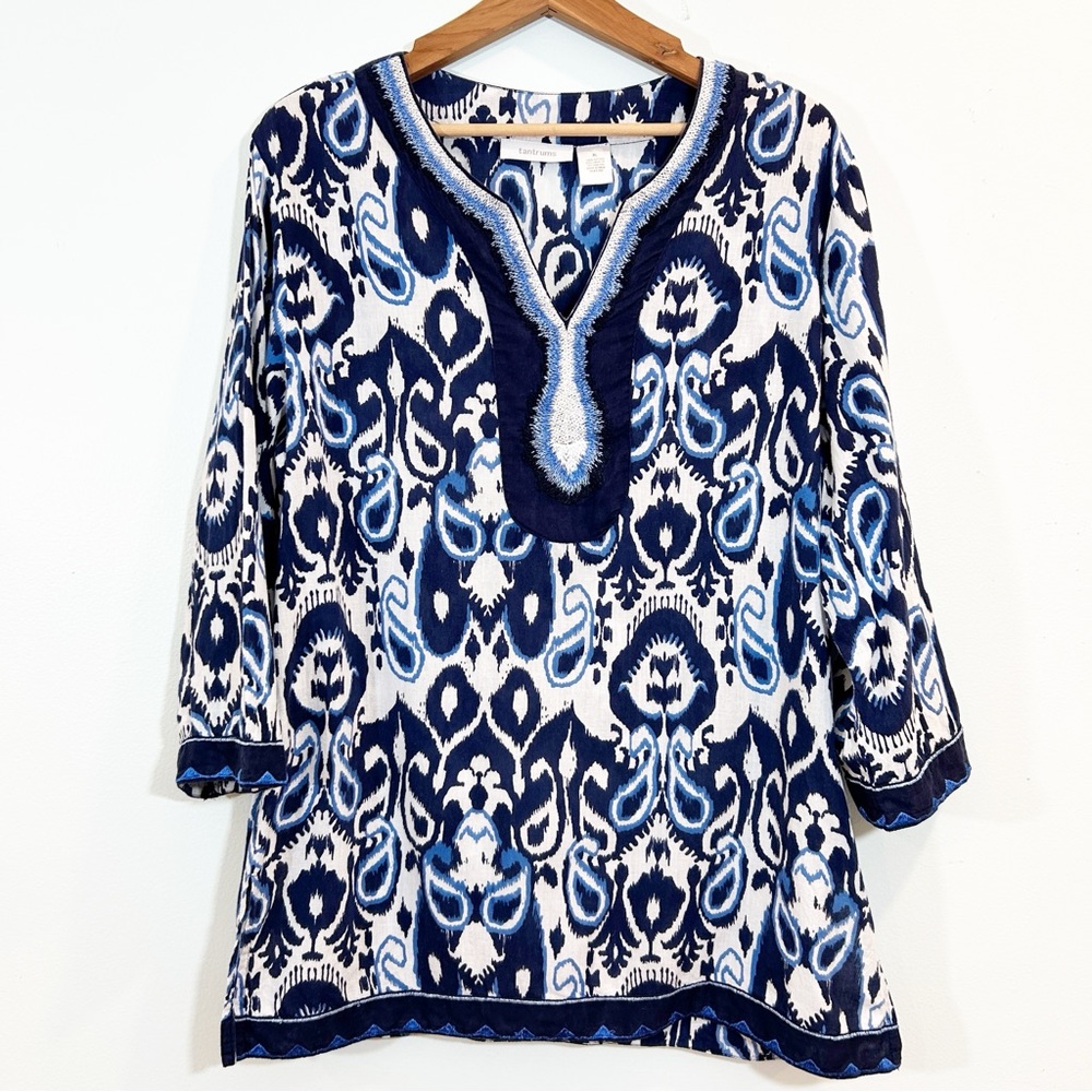 Tantrums Blue and White Tunic Top